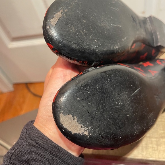 LOUIS VUITTON BLACK RED MONOGRAM REVIVAL BALLERINA FLAT SHOES 36.5 - Picture 4 of 12